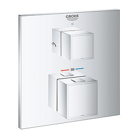 Grohe Grohtherm Cube 2-Outlet Thermostatic Shower Mixer Trim with Diverter Valve
