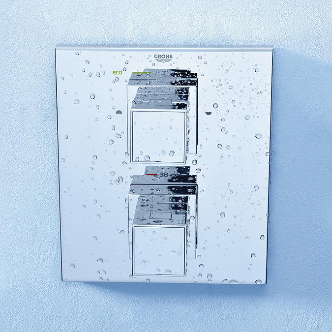 Grohe Grohtherm Cube Thermostat 2-Way Diverter Bath Shower Trim - 19958000 Standard Large Image
