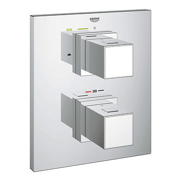 Grohe Grohtherm Cube Thermostat 2-Way Diverter Bath Shower Trim - 19958000  Profile Large Image