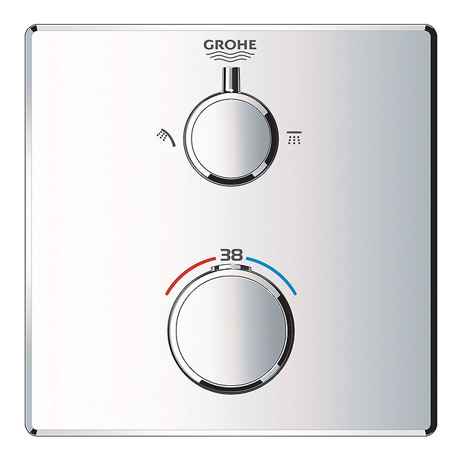 Grohe Grohtherm SmartConnect Square Head & Handset Shower Set Feature Large Image