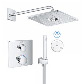 Grohe Grohtherm SmartConnect Square Head & Handset Shower Set Medium Image