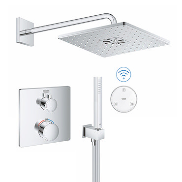 Grohe Grohtherm SmartConnect Square Head & Handset Shower Set  Feature Large Image