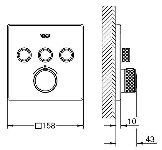Grohe Grohtherm Smartcontrol Perfect Shower With Ceiling Mounted 310 Cube Shower Head + FREE BASIN TAP