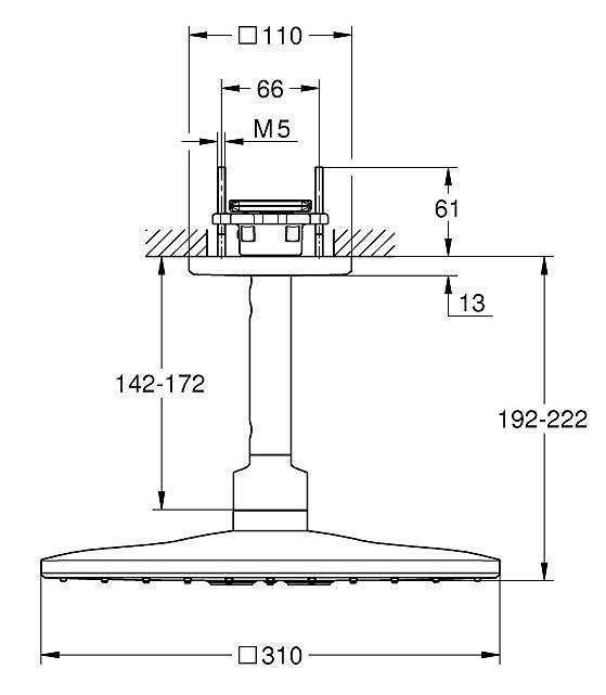 Grohe Grohtherm Smartcontrol Perfect Shower With Ceiling Mounted 310 Cube Shower Head + FREE BASIN TAP