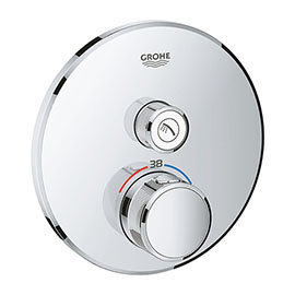 Grohe Grohtherm SmartControl Thermostat Round 1 Outlet Concealed Mixer Trim - 29118000 Medium Image
