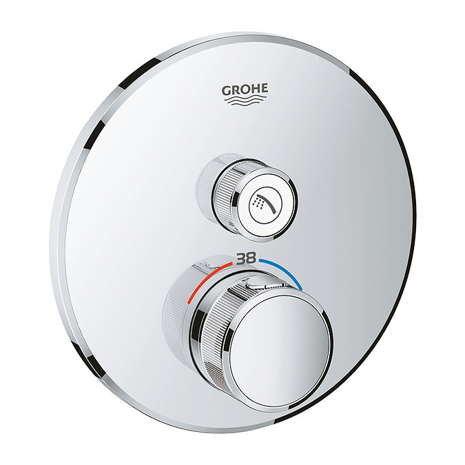 Grohe Grohtherm SmartControl Thermostat Round 1 Outlet Concealed Mixer Trim - 29118000 Large Image