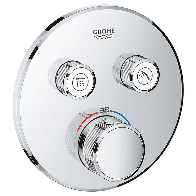 Grohe Grohtherm SmartControl Thermostat Round 2 Outlet Concealed Mixer Trim