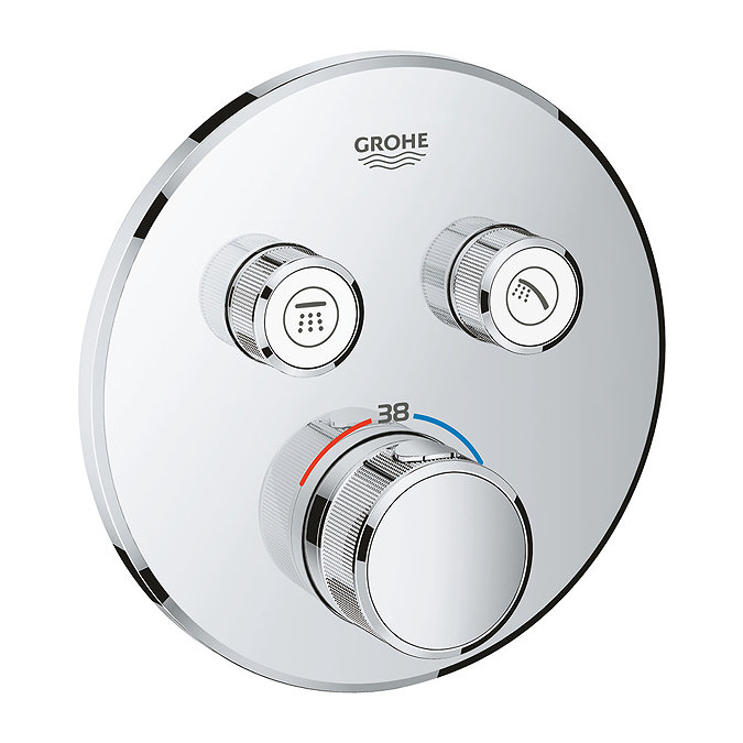 Grohe Grohtherm SmartControl Thermostat Round 2 Outlet Concealed Mixer Trim - 29119000 Large Image