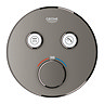 Grohe Grohtherm SmartControl Thermostat Round 2 Outlet Concealed Mixer Trim - Brushed Anthracite
