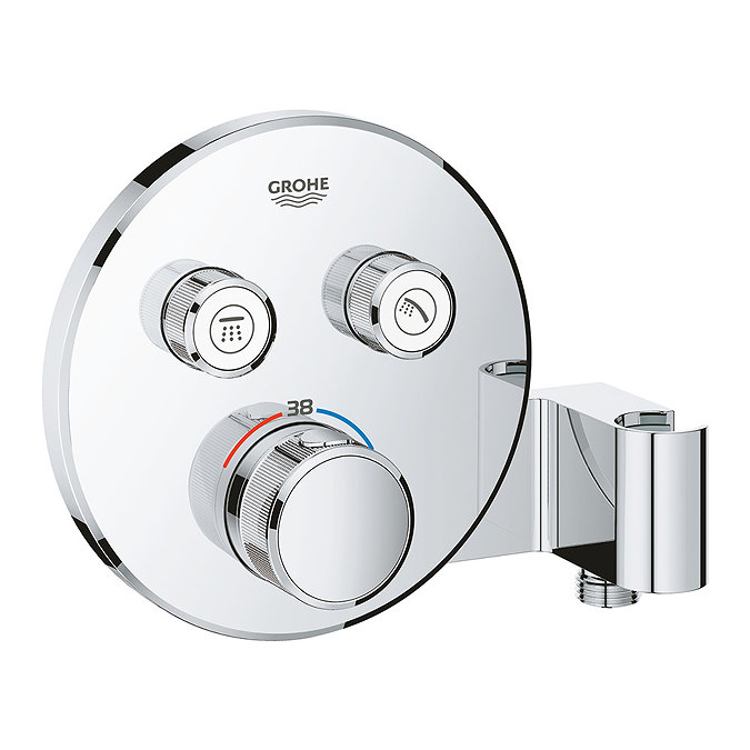 Grohe Grohtherm SmartControl Thermostat Round 2 Outlet Concealed Mixer Trim with Integrated Shower H