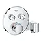 Grohe Grohtherm SmartControl Thermostat Round 2 Outlet Concealed Mixer Trim with Integrated Shower H