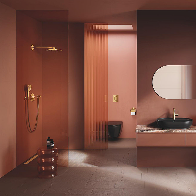 Grohe Grohtherm SmartControl Thermostat Round 3 Outlet Concealed Mixer Trim - Brushed Gold