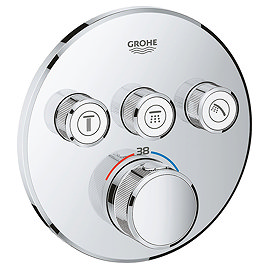 Grohe Grohtherm SmartControl Thermostat Round 3 Outlet Concealed Mixer Trim