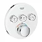 Grohe Grohtherm SmartControl Thermostat Round 3 Outlet Concealed Mixer Trim - Moon White - 29904LS0 