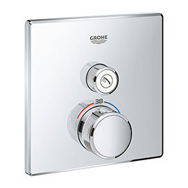 Grohe Grohtherm SmartControl Thermostat Square 1 Outlet Concealed Mixer Trim - 29123000 Medium Image