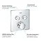 Grohe Grohtherm SmartControl Thermostat Square 2 Outlet Concealed Mixer Trim - 29124000  Profile Lar