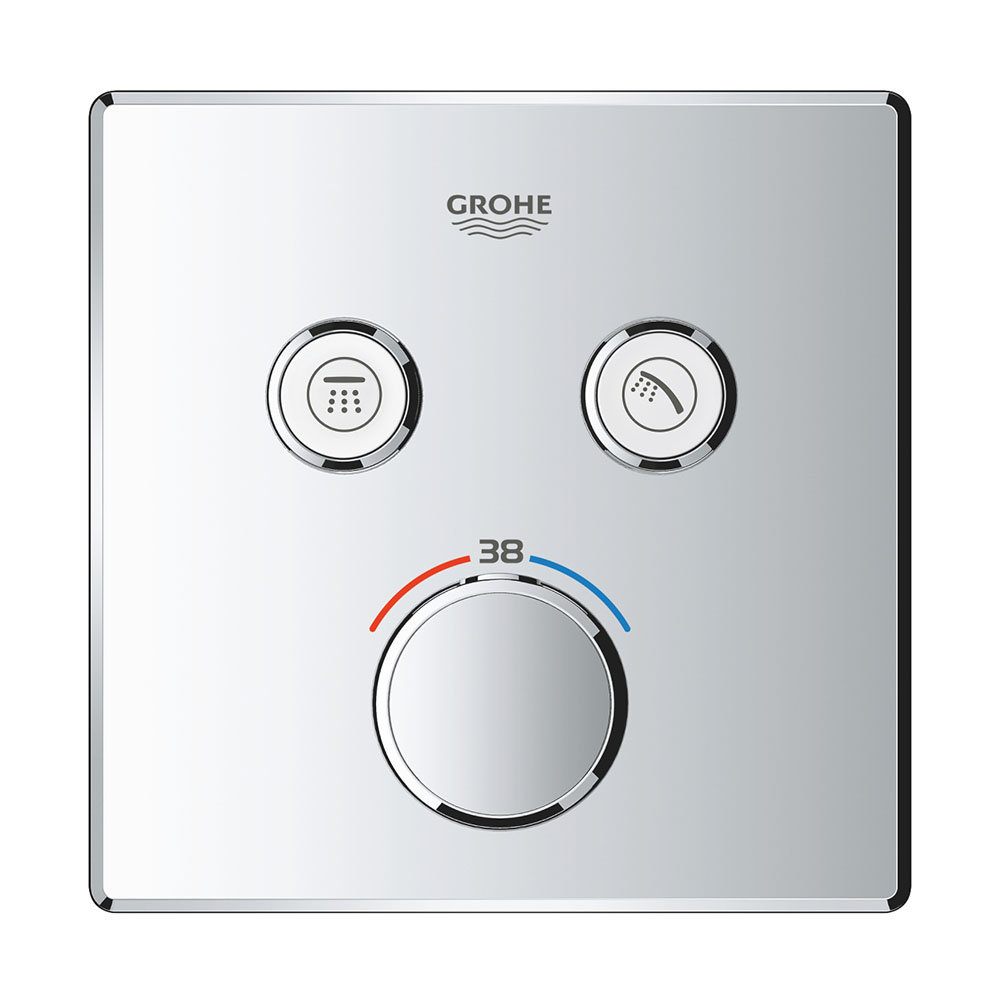 Grohe Grohtherm SmartControl Thermostat Square 2 Outlet Concealed Mixer Trim - 29124000  Feature Lar