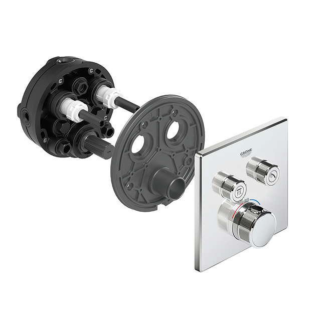 Grohe Grohtherm SmartControl Thermostat Square 2 Outlet Concealed Mixer Trim - 29124000  Standard La