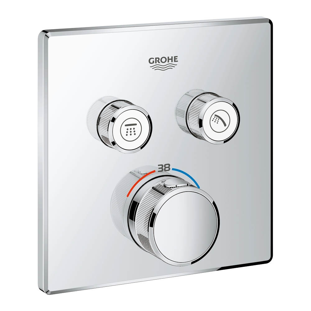 Grohe Grohtherm SmartControl Thermostat Square 2 Outlet Concealed Mixer Trim - 29124000 Large Image