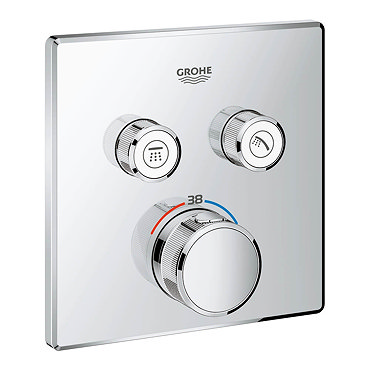 Grohe Grohtherm SmartControl Thermostat Square 2 Outlet Concealed Mixer Trim - 29124000  Profile Lar