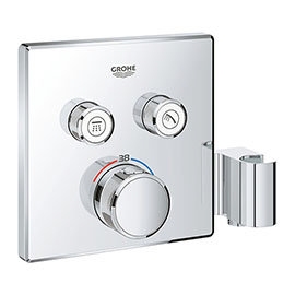 Grohe Grohtherm SmartControl Thermostat Square 2 Outlet Concealed Mixer Trim with Integrated Shower 