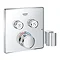 Grohe Grohtherm SmartControl Thermostat Square 2 Outlet Concealed Mixer Trim with Integrated Shower 