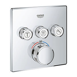 Grohe Grohtherm SmartControl Thermostat Square 3 Outlet Concealed Mixer Trim - 29126000 Medium Image