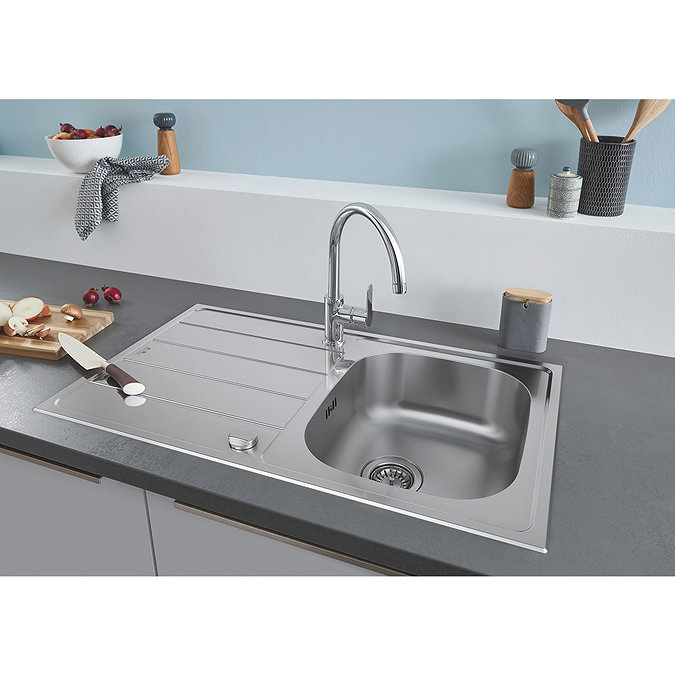 Grohe K200 1.0 Bowl Stainless Steel Kitchen Sink - 31552SD1  In Bathroom Large Image