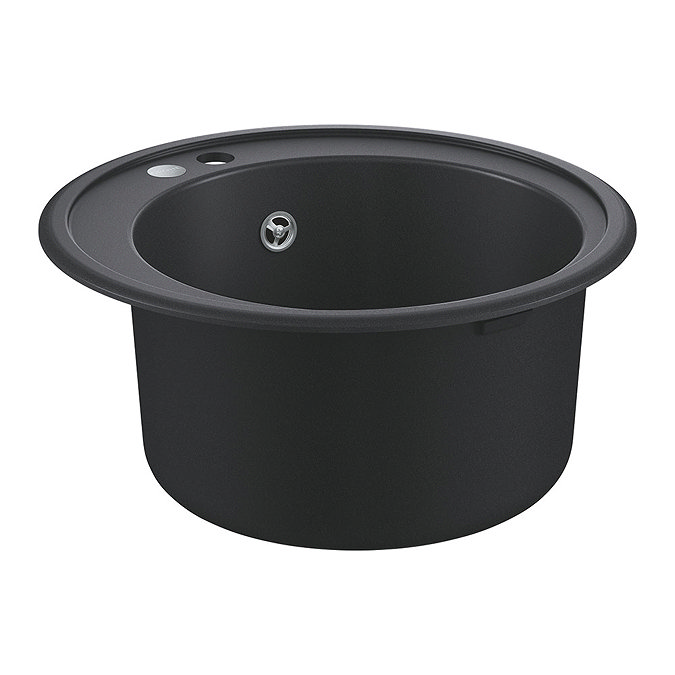 Grohe K200 Round Composite Kitchen Sink - Granite Black - 31656AP0  Profile Large Image