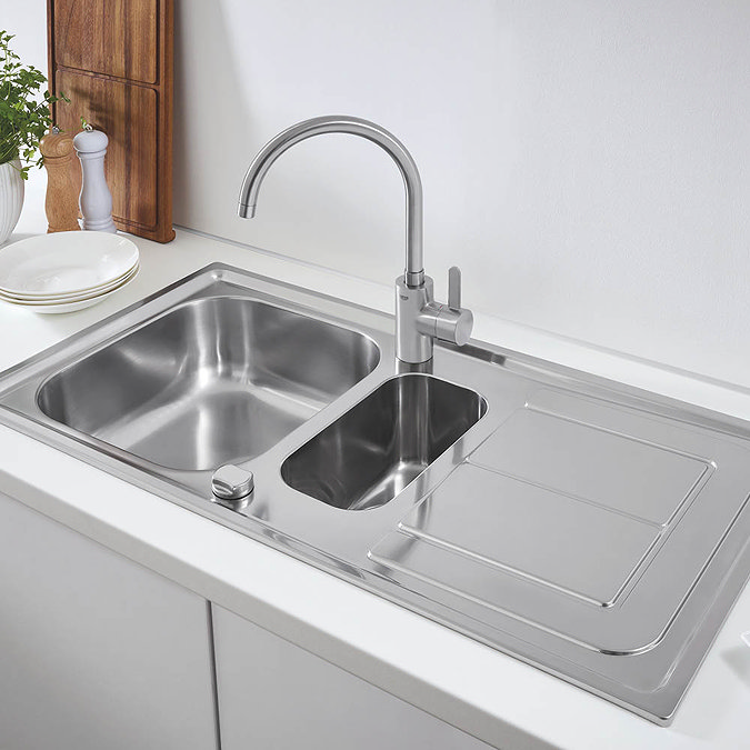 Grohe K300 1.5 Bowl Stainless Steel Kitchen Sink - 31564SD0  Feature Large Image