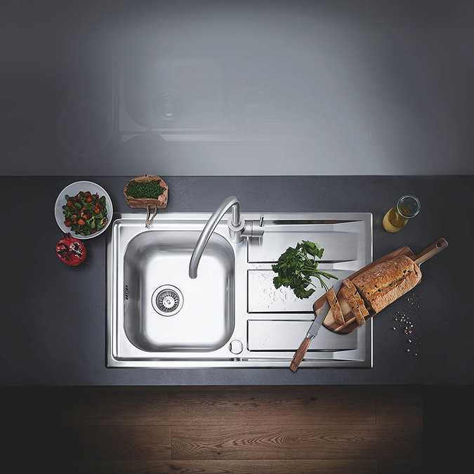 Grohe K400+ 1.0 Bowl Stainless Steel Kitchen Sink - 31568SD0 Feature Large Image