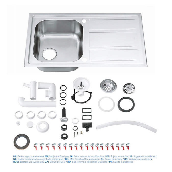 Grohe K400+ 1.0 Bowl Stainless Steel Kitchen Sink - 31568SD0 In Bathroom Large Image