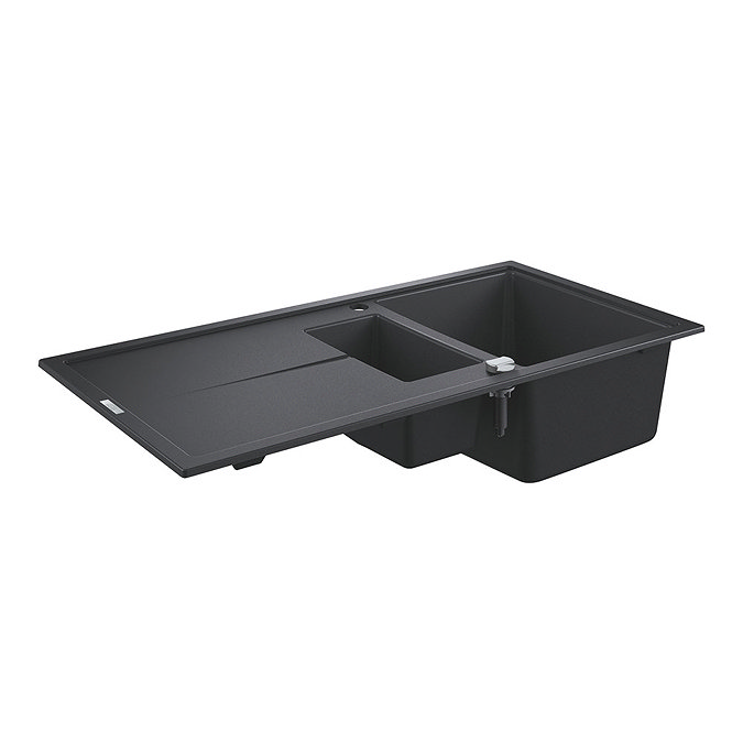 Grohe K400 1.5 Bowl Composite Kitchen Sink with Drainer - Granite Black - 31642AP0  Feature Large Im