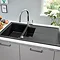 Grohe K400 1.5 Bowl Composite Kitchen Sink with Drainer - Granite Black - 31642AP0 Large Image