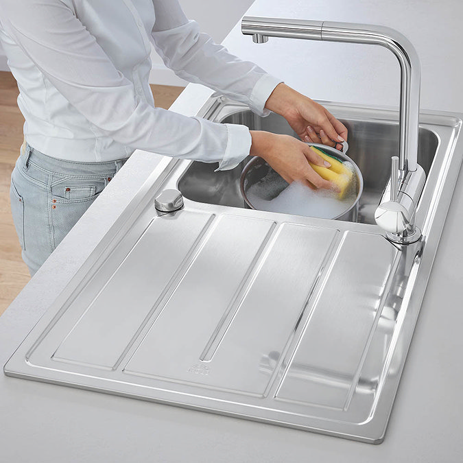 Grohe K500 1.0 Bowl Stainless Steel Kitchen Sink - 31571SD0 Feature Large Image
