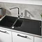 Grohe K500 1.5 Bowl Composite Kitchen Sink with Drainer - Granite Black - 31646AP0 Large Image