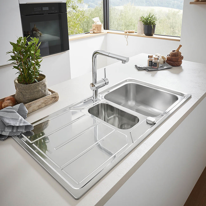 Grohe K500 1.5 Bowl Stainless Steel Kitchen Sink - 31572SD0 Feature Large Image
