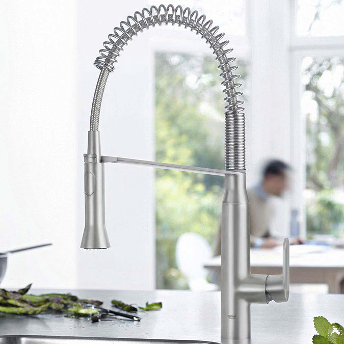 Grohe K7 Kitchen Sink Mixer with Professional Spray - SuperSteel - 31379DC0  Profile Large Image