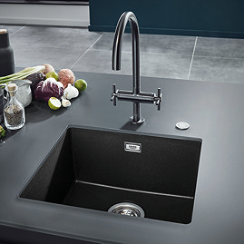 Grohe K700 1.0 Bowl Undermount Composite Kitchen Sink - Granite Black - 31653AP0 Large Image
