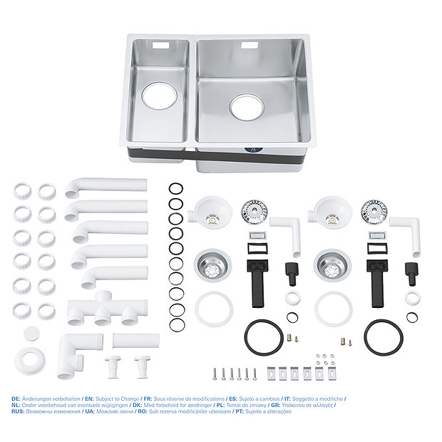 Grohe K700 1.5 Undermount Steel Sink Stainless Steel Sinks