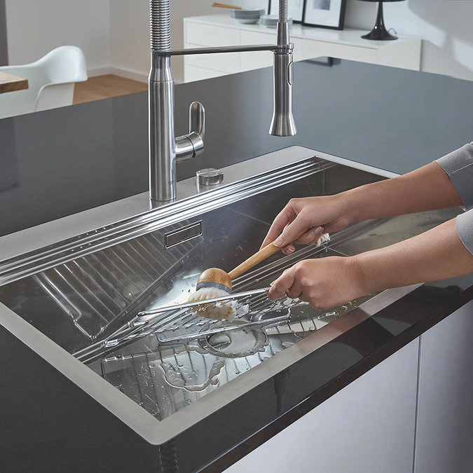Grohe K800 1.0 Bowl Stainless Steel Kitchen Sink - 31584SD0 In Bathroom Large Image