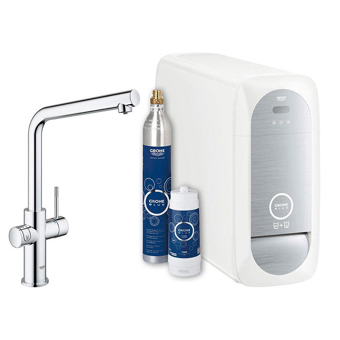 Grohe L-Spout Blue Home Duo Starter Kit - Chrome - 31454000 Large Image