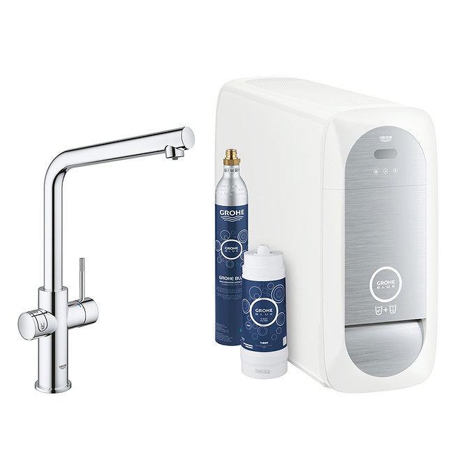 Grohe L-Spout Blue Home Duo Starter Kit - Chrome - 31454001 Large Image