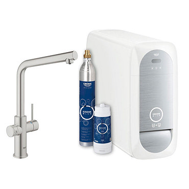Grohe L-Spout Blue Home Duo Starter Kit - Stainless Steel - 31454DC0  Profile Large Image