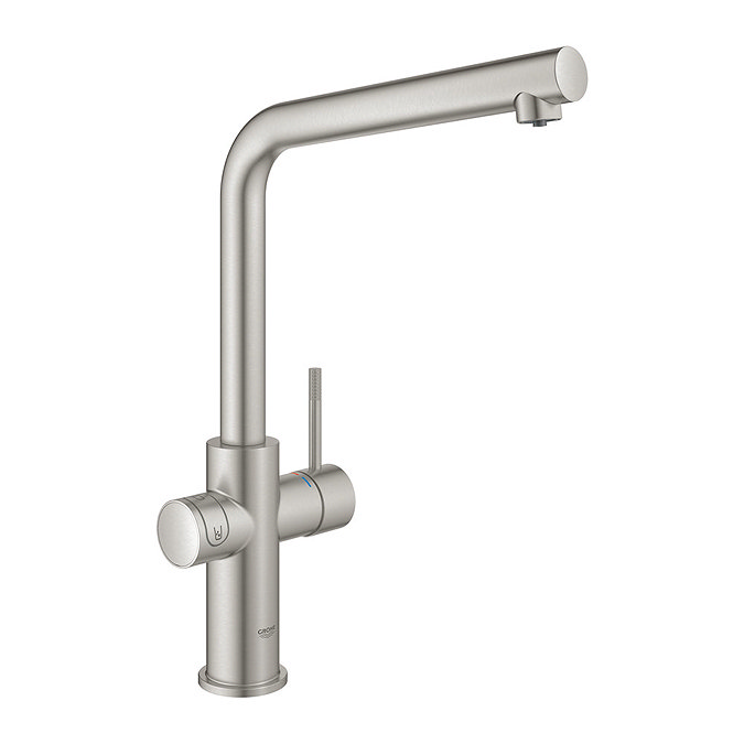 Grohe L-Spout Blue Home Duo Starter Kit - Stainless Steel - 31454DC1 Profile Large Image