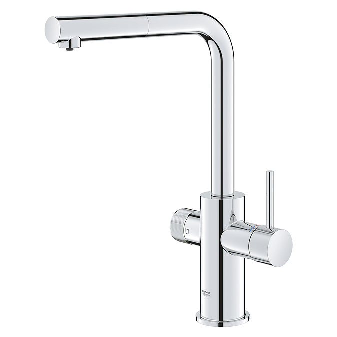 Grohe L-Spout Blue Pure Minta Filter Tap With Pull Out Mousseur - Chrome