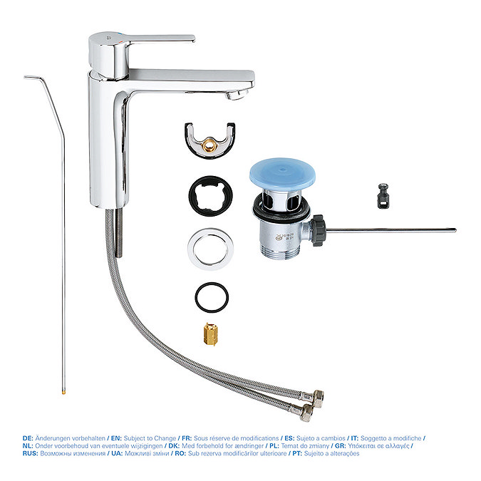 Grohe Lineare Mono Basin Mixer with Pop-up Waste - Chrome - 32114001 Standard Large Image