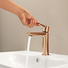 Grohe Lineare S-Size Basin Mixer Tap with Push-Open Waste - Brushed Bronze