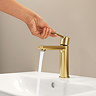 Grohe Lineare S-Size Basin Mixer Tap with Push-Open Waste - Brushed Gold