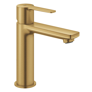 Grohe Lineare S-Size Basin Mixer Tap with Push-Open Waste - Brushed Gold